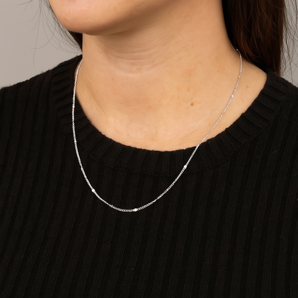 Silver tone Chain Necklace 15”